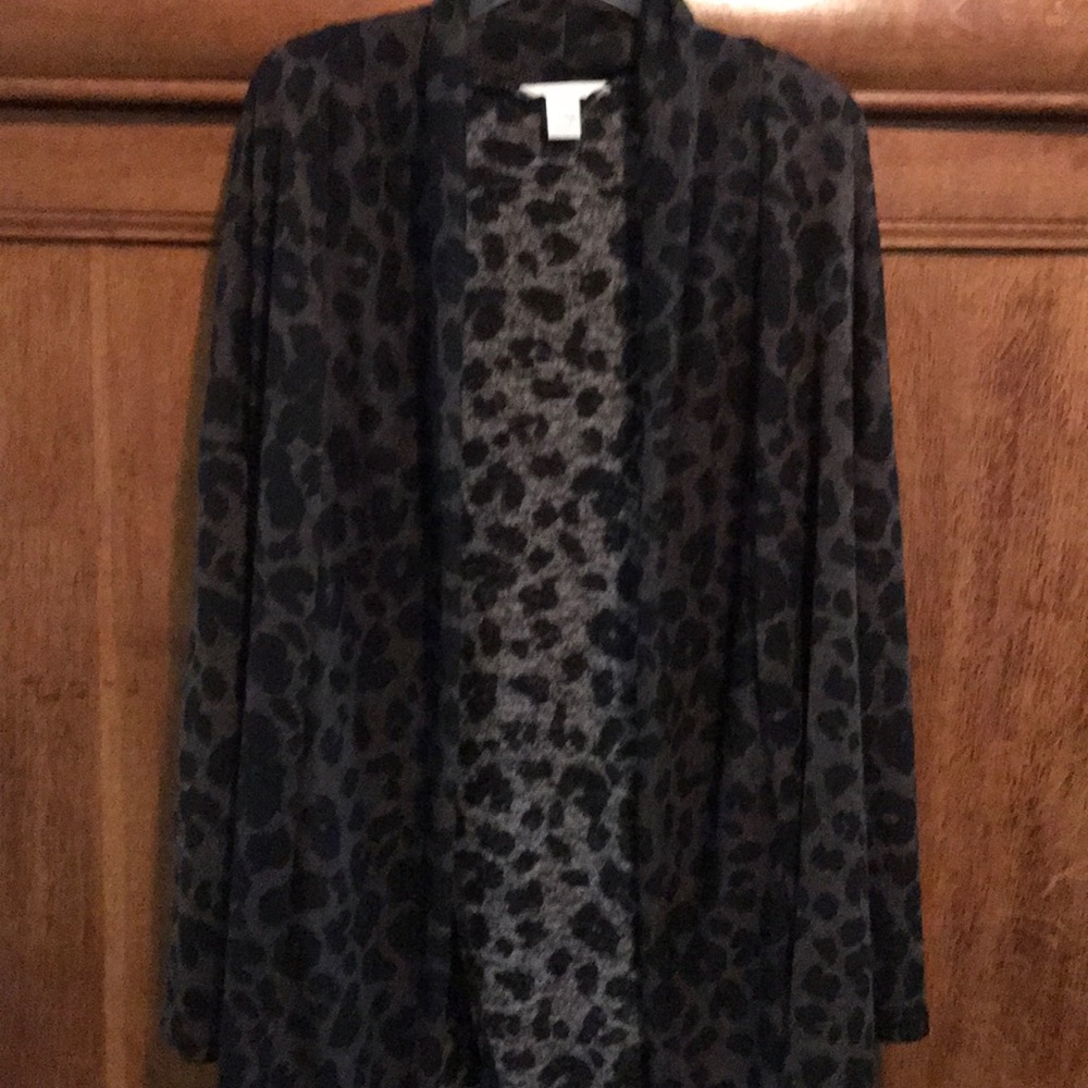 Caslon Brown Leopard Animal Print Cardigan